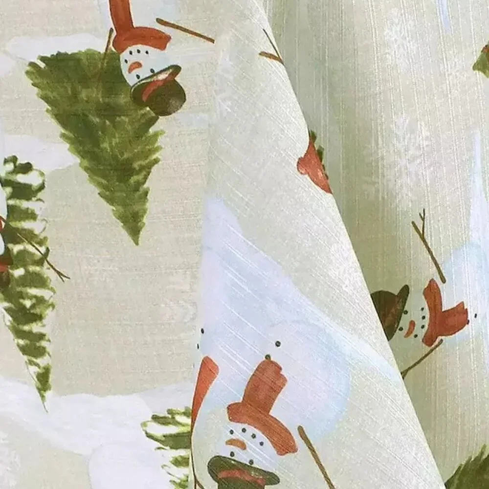 St Nicholas Square Yuletide Snowman Tablecloth
